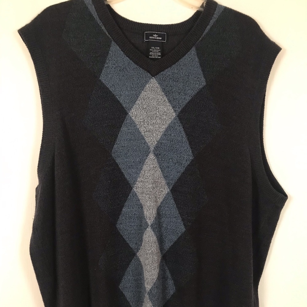 ❄️Docker's Men's Argyle Print Sweater Vest US XXLG